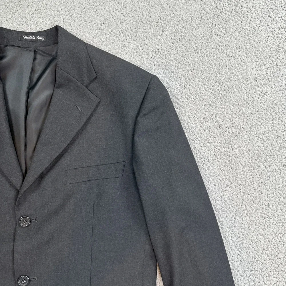 Lanificio Di Cernusco Wool Blend Blazer Men 42R Black‎ 3 Button Made in Italy